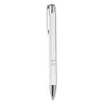 Corporate ballpoint pen made of shiny aluminium white colour