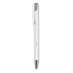 Corporate ballpoint pen made of shiny aluminium white colour second view