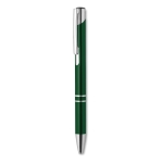 Corporate ballpoint pen made of shiny aluminium green colour second view