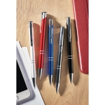 Corporate ballpoint pen made of shiny aluminium titanium colour third ambient view