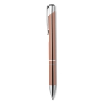 Corporate ballpoint pen made of shiny aluminium champagne colour