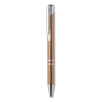 Corporate ballpoint pen made of shiny aluminium champagne colour second view