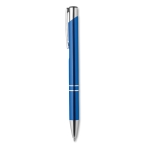 Corporate ballpoint pen made of shiny aluminium royal blue colour