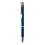 Corporate ballpoint pen made of shiny aluminium royal blue colour second view