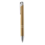 Corporate ballpoint pen made of shiny aluminium gold colour