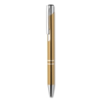 Corporate ballpoint pen made of shiny aluminium gold colour second view