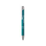 Corporate ballpoint pen made of shiny aluminium view with print area