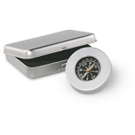 Classic compass in an aluminium box matt silver colour