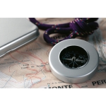 Classic compass in an aluminium box matt silver colour third view