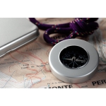 Classic compass in an aluminium box matt silver colour third photographic view