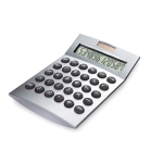 12-digit silver plastic solar powered desk calculator matt silver colour second view