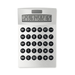 12-digit silver plastic solar powered desk calculator matt silver colour third view