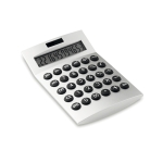 12-digit silver plastic solar powered desk calculator matt silver colour third view