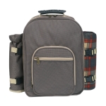 Elegant picnic backpack with blanket & accessories for summer brown colour