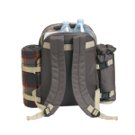 Elegant picnic backpack with blanket & accessories for summer brown colour third view