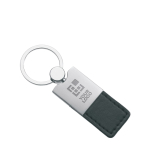 Deluxe keyring made of leather and metal for merchandising view with print area