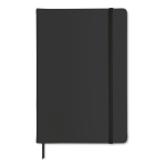 Notebook with soft PU cover, A5 black colour