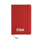 Notebook with soft PU cover, A5 red colour main view