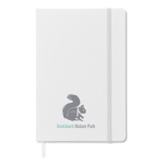 Notebook with soft PU cover, A5 white colour main view