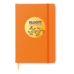 Notebook with soft PU cover, A5 orange colour main view