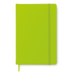 Notebook with soft PU cover, A5 lime colour