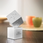 Decorative metal and magnetic puzzle for promotions matt silver colour second ambient view 2