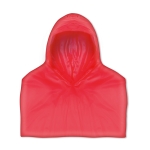 Foldable raincoat with hood for promotional gifting red colour third view