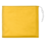 Foldable raincoat with hood for promotional gifting yellow colour