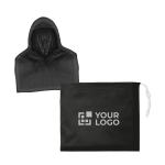 Foldable raincoat with hood for promotional gifting view with print area