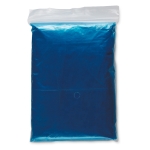 Foldable rain jacket with hood, bagged blue colour