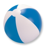 Inflatable beach ball with coloured stripes blue colour