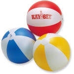 Inflatable beach ball with coloured stripes blue colour second view