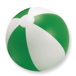 Inflatable beach ball with coloured stripes green colour