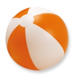 Inflatable beach ball with coloured stripes orange colour