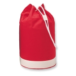 Two-tone cotton duffle bag for merchandising, 200 g/m2 red colour