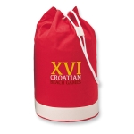 Two-tone cotton duffle bag for merchandising, 200 g/m2 red colour main view