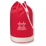 Two-tone cotton duffle bag for merchandising, 200 g/m2 red colour second main view