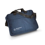 Document bag made of polyester with adjustable strap blue colour second main view