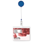 Extendable clip for name badges for promotional events blue colour second main view