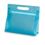 Transparent toiletry bag for hand luggage in various colours blue colour