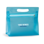 Transparent toiletry bag for hand luggage in various colours blue colour third main view