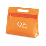 Transparent toiletry bag for hand luggage in various colours orange colour main view