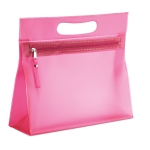 Transparent toiletry bag for hand luggage in various colours fuchsia colour