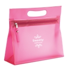 Transparent toiletry bag for hand luggage in various colours fuchsia colour second main view