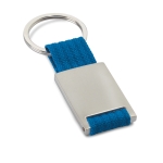 Metal keyring in various colours blue colour