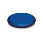 Round pocket mirror for events and trade fairs transparent blue colour