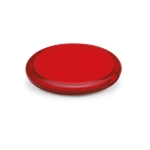 Round pocket mirror for events and trade fairs transparent red colour