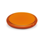 Round pocket mirror for events and trade fairs transparent orange colour