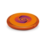 Round pocket mirror for events and trade fairs transparent orange colour main view