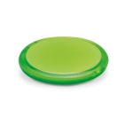 Round pocket mirror for events and trade fairs transparent lime colour